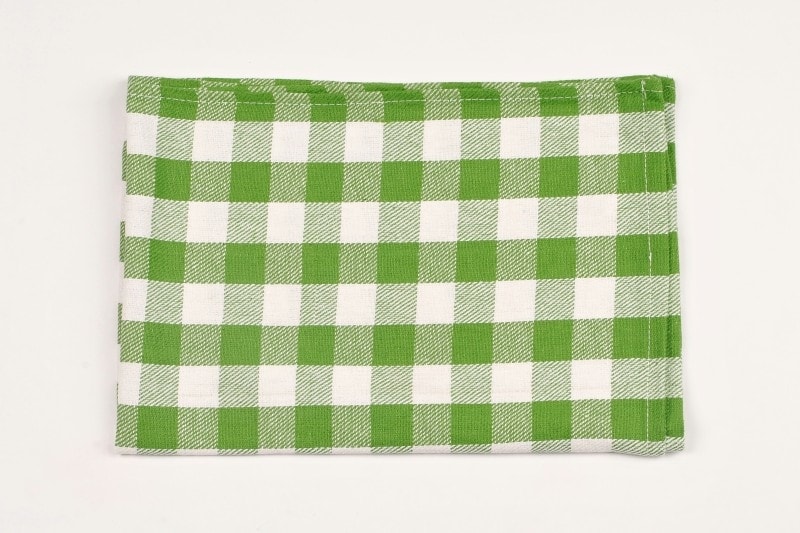 Dobrý Textil Bavlnená utierka KARIN - Zelená / biela