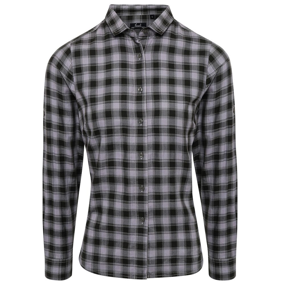 Premier Workwear Dámska bavlnená károvaná košeľa - XXL