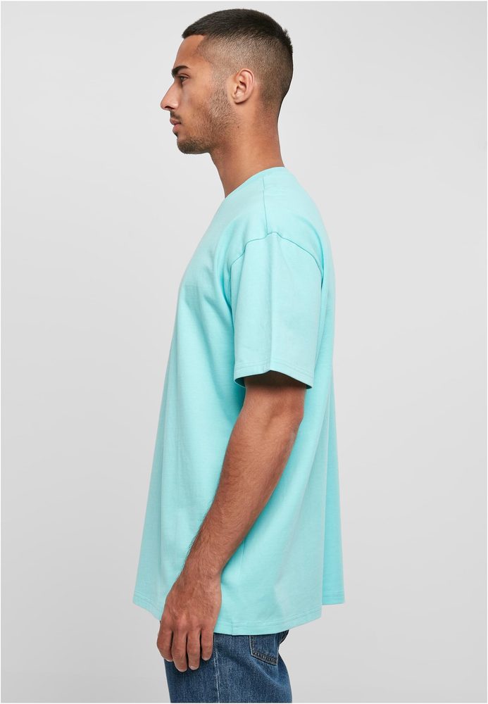 Build Your Brand Pánské tričko Heavy Oversize Tee - Beryl blue | XS