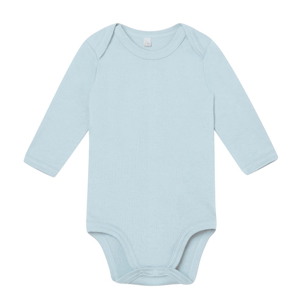 Babybugz Dojčenské body s dlhým rukávom - Svetlomodrá | 0-3 mesiacov