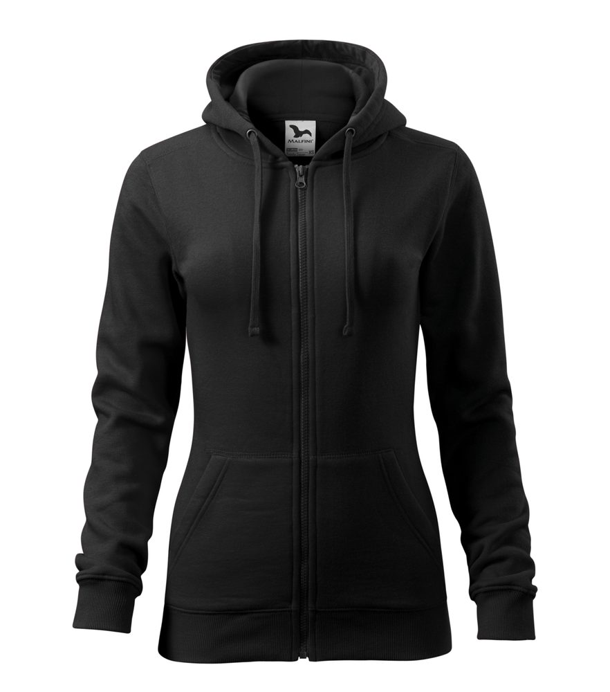 MALFINI Dámska mikina Trendy Zipper - Čierna | XS