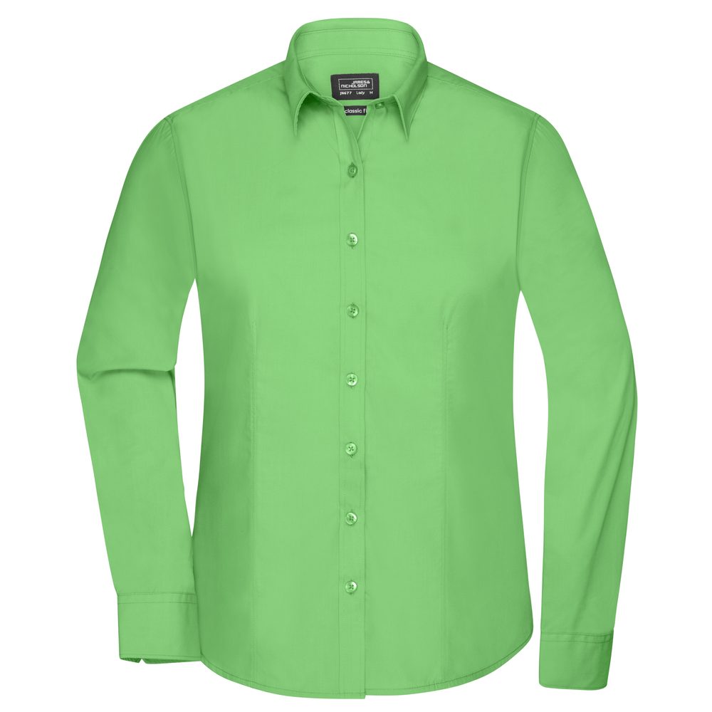 James & Nicholson Dámska košeľa s dlhým rukávom JN677 - Limetkovo zelená | S