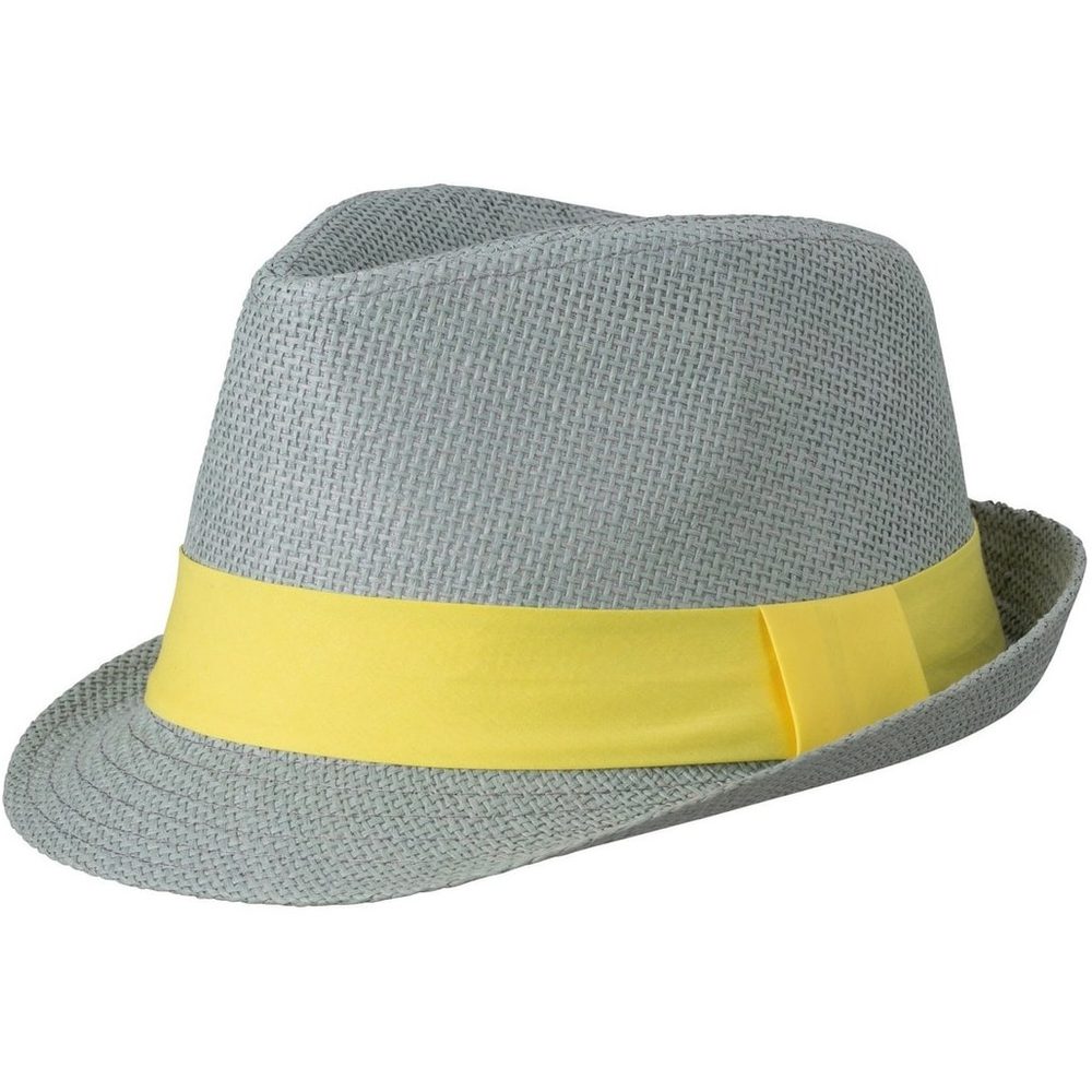 Myrtle Beach Letní klobouk MB6564 - Světle šedá / žlutá | L/XL