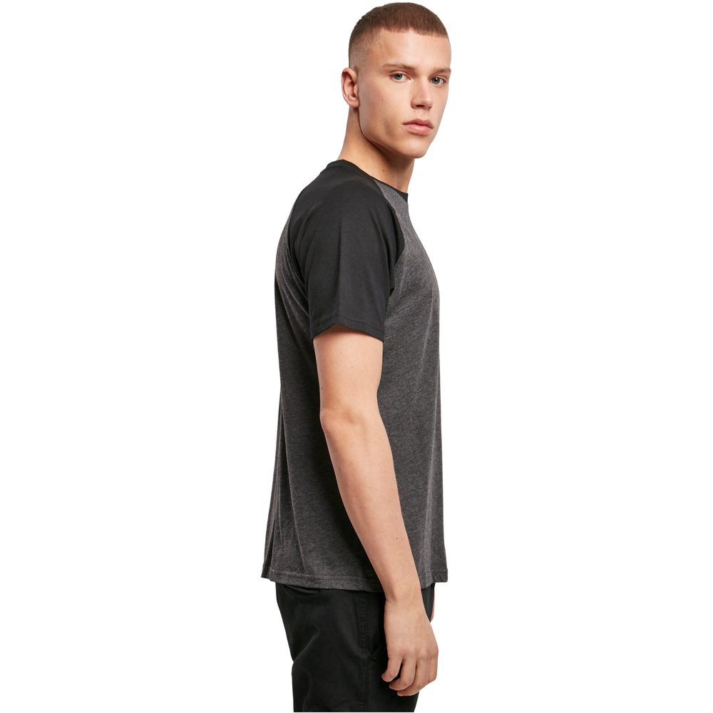 Build Your Brand Pánské dvoubarevné tričko s krátkým rukávem - Bílá / černá | XXXXXL