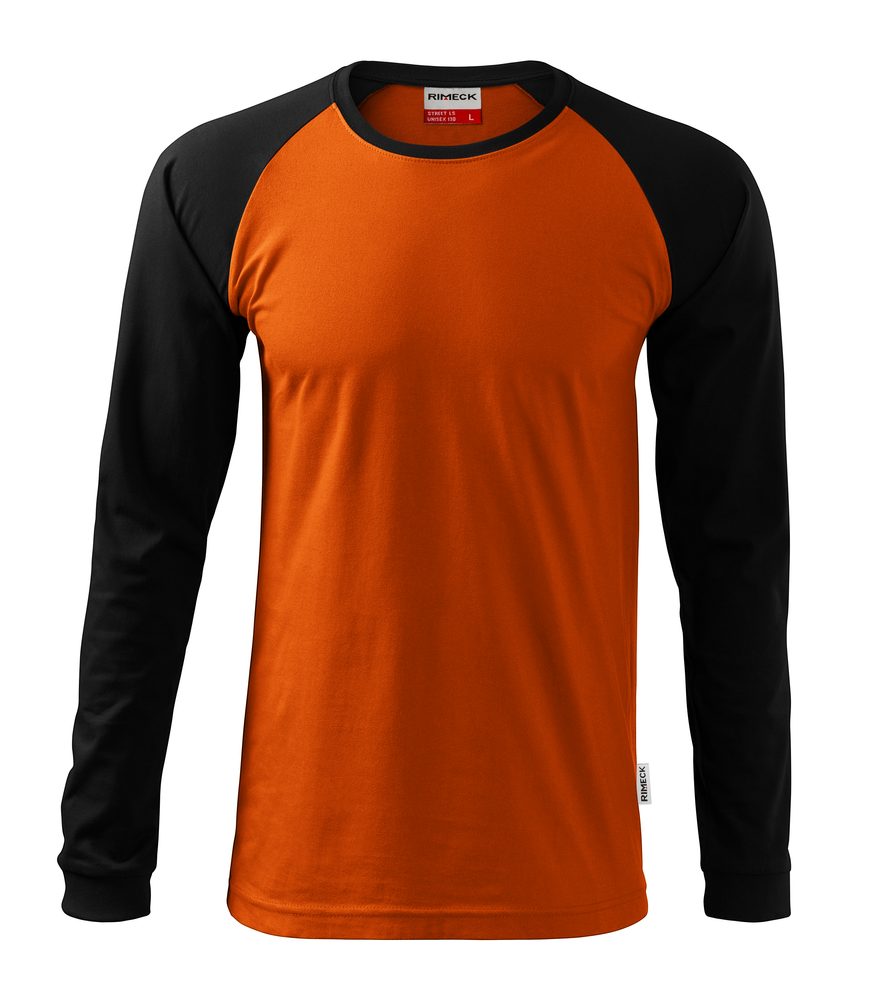 Levně MALFINI Pánské tričko s dlouhým rukávem Street LS - Oranžová