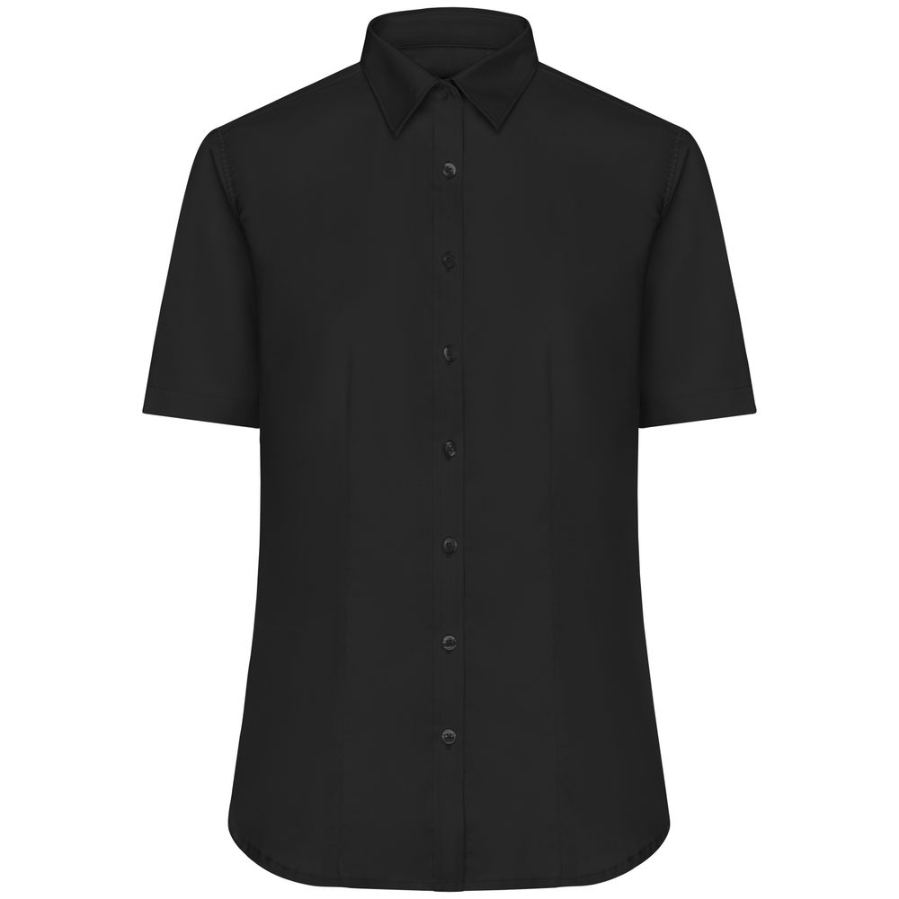 James & Nicholson Dámská košile s krátkým rukávem JN683 - Černá | XXL