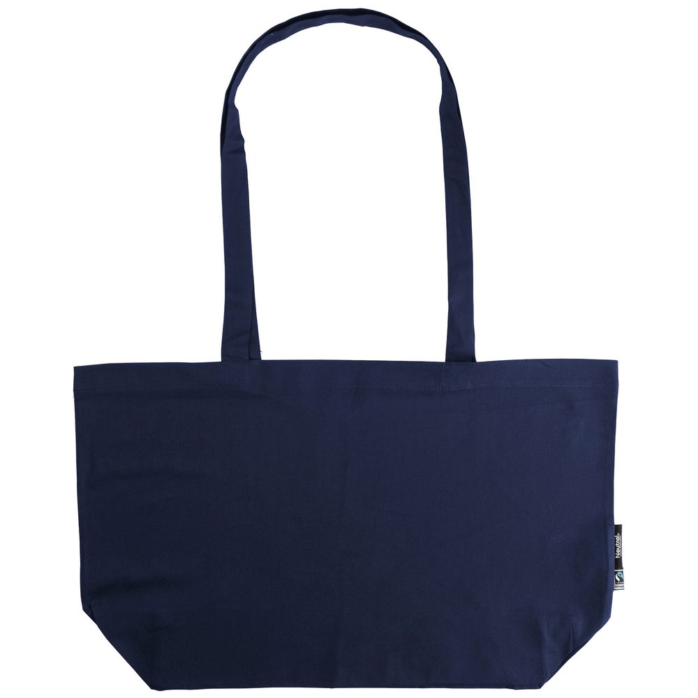 Levně Neutral Velká nákupní taška přes rameno z organické Fairtrade bavlny - Námořní modrá