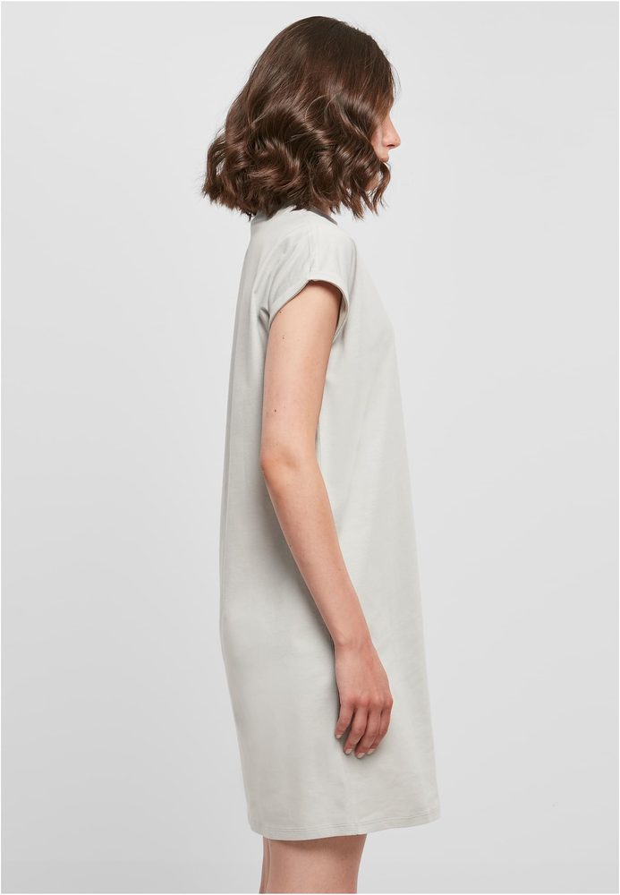 Build Your Brand Ležérne bavlnené šaty s golierikom - Svetlá asfaltová | XXXL
