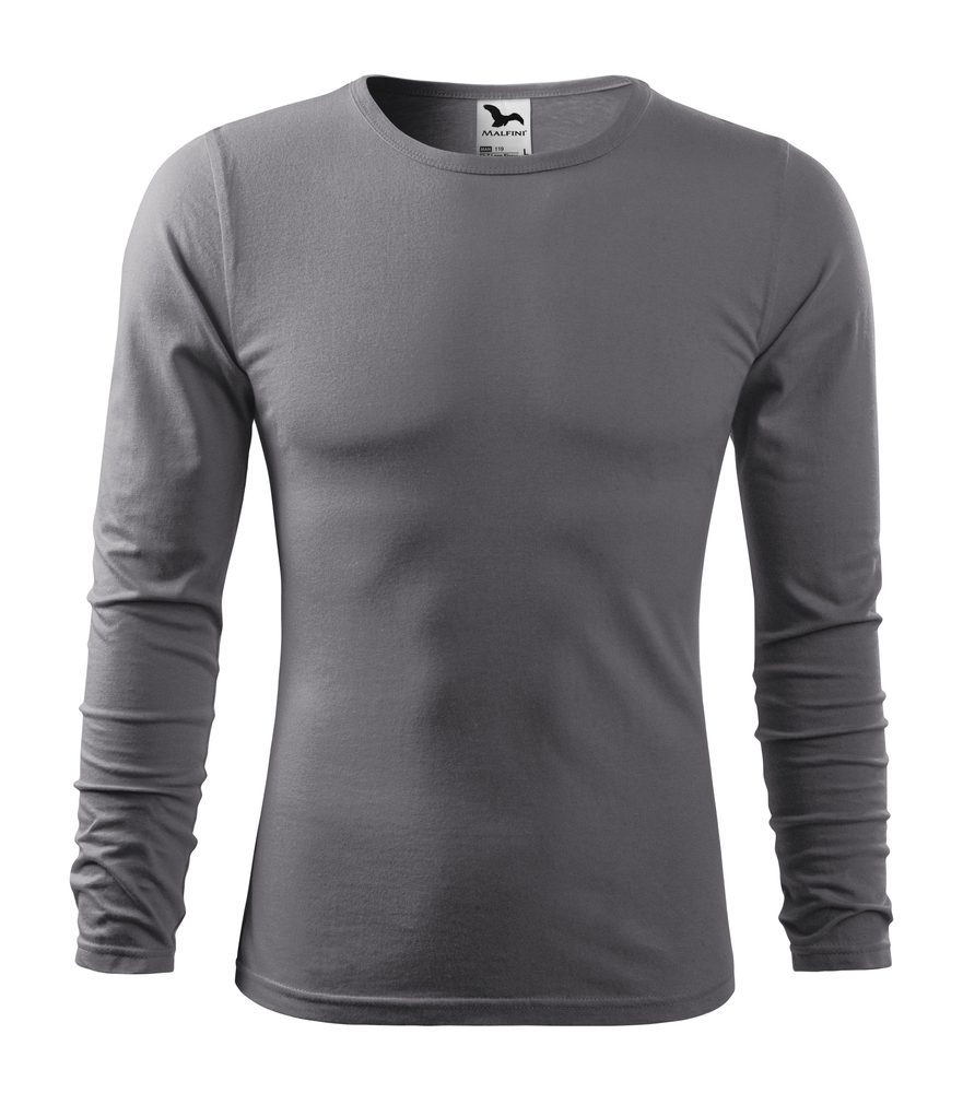MALFINI Pánské tričko s dlouhým rukávem Fit-T Long Sleeve - Ocelově šedá | XXL