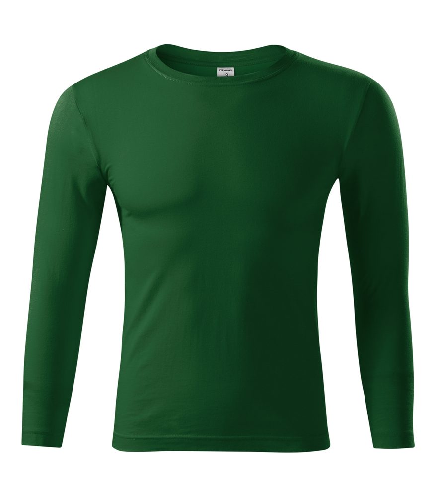MALFINI Tričko s dlhým rukávom Progress LS - Fľaškovo zelená | XXL