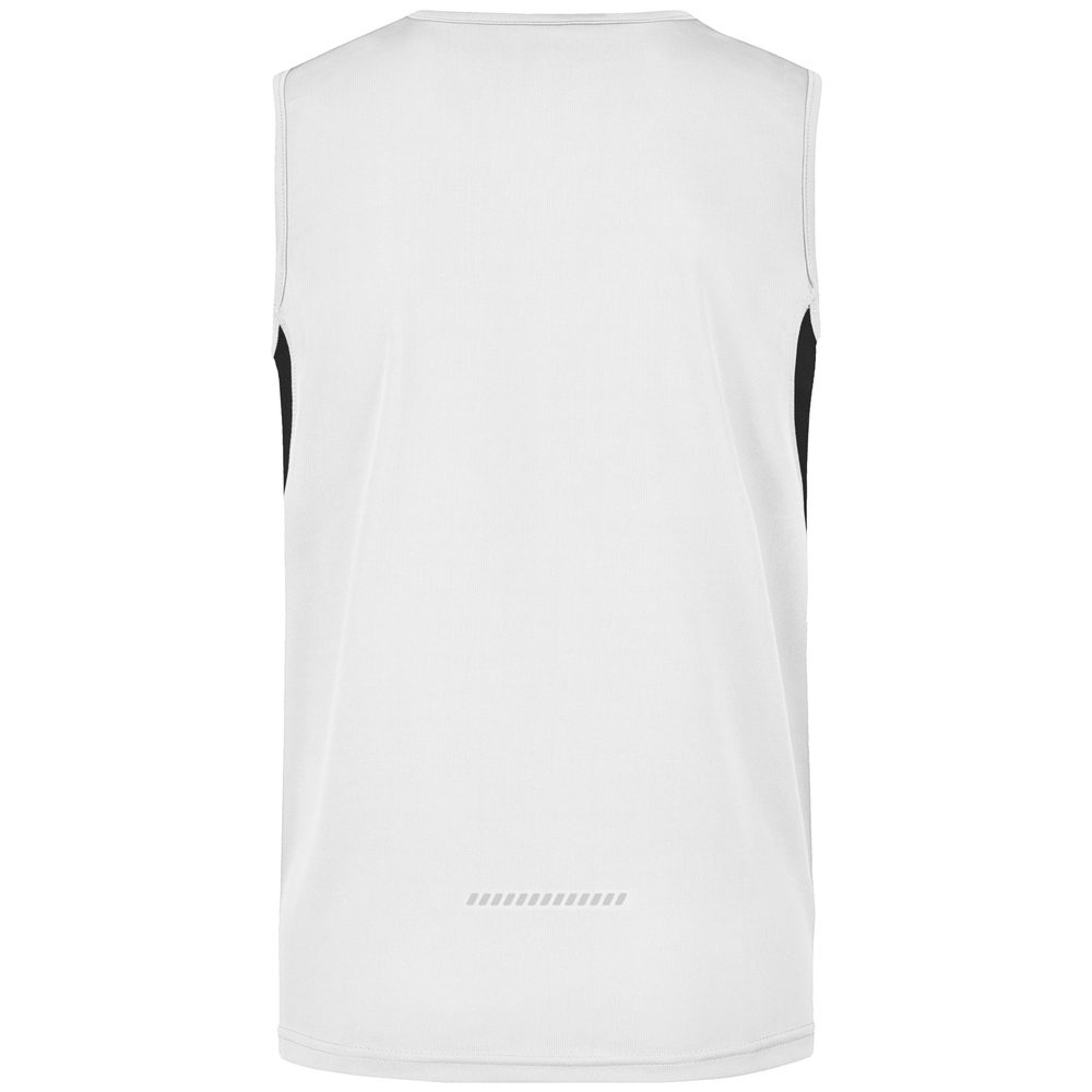 James & Nicholson Pánské sportovní tričko bez rukávů JN305 - Bílá / černá | XXL