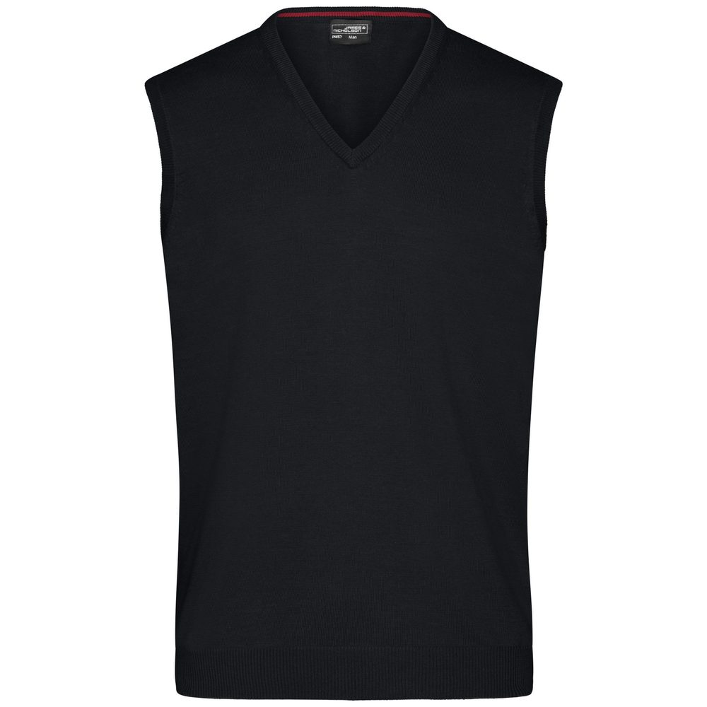 James & Nicholson Pánsky sveter bez rukávov JN657 - Čierna | XL