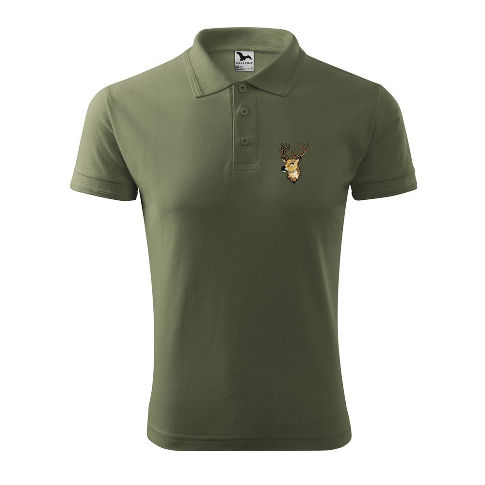 Bontis Polokošeľa s výšivkou Jeleň - Khaki | XXXL