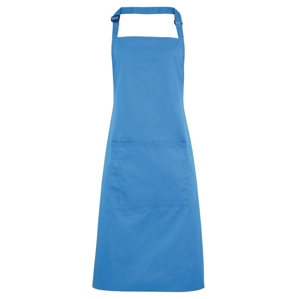 Levně Premier Workwear Kuchyňská zástěra s laclem a kapsouafírová modrá