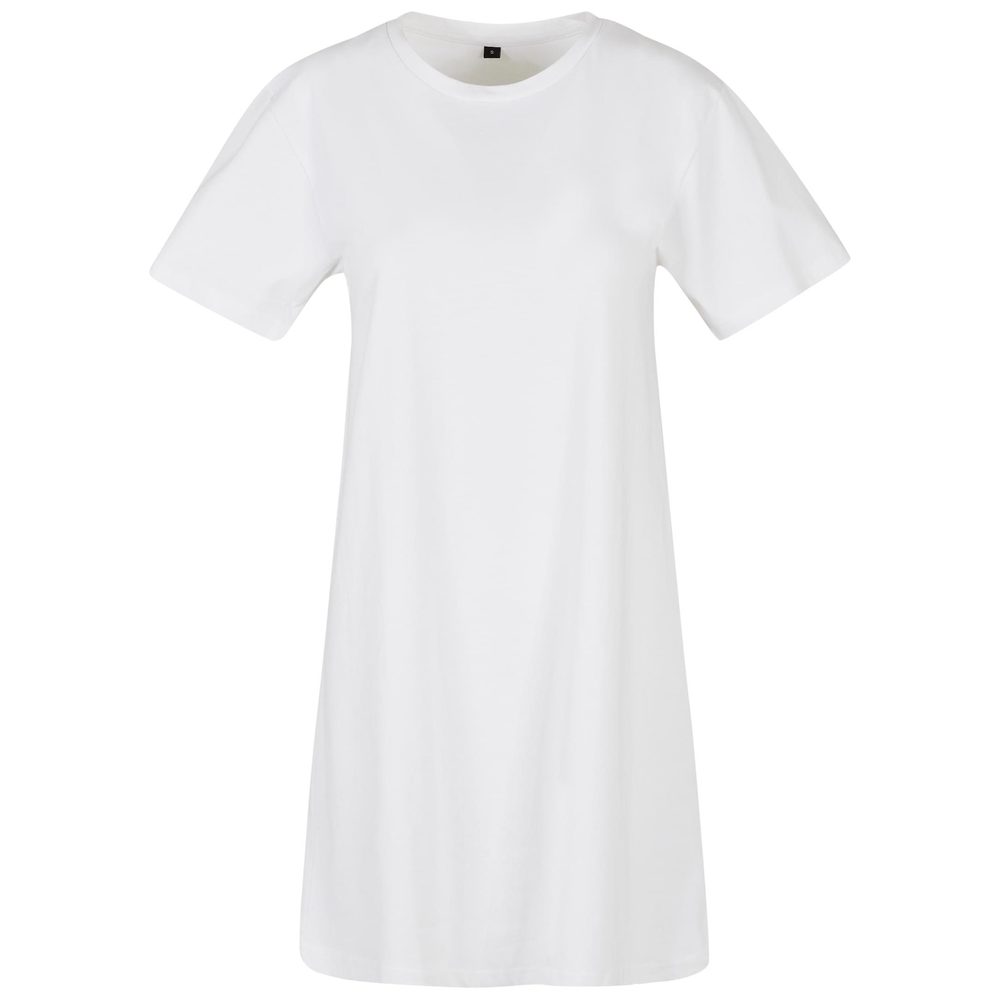 Build Your Brand Tričkové šaty - Bílá | XL