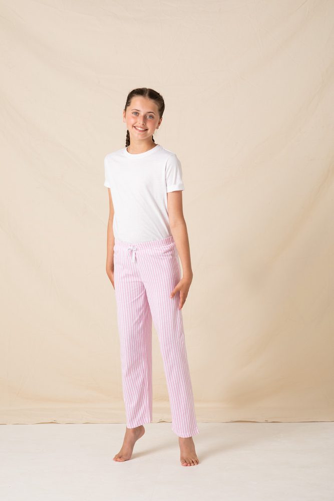 Towel City Detské dlhé bavlnené pyžamo v sade - Biela / tmavomodrá | 11-13 rokov
