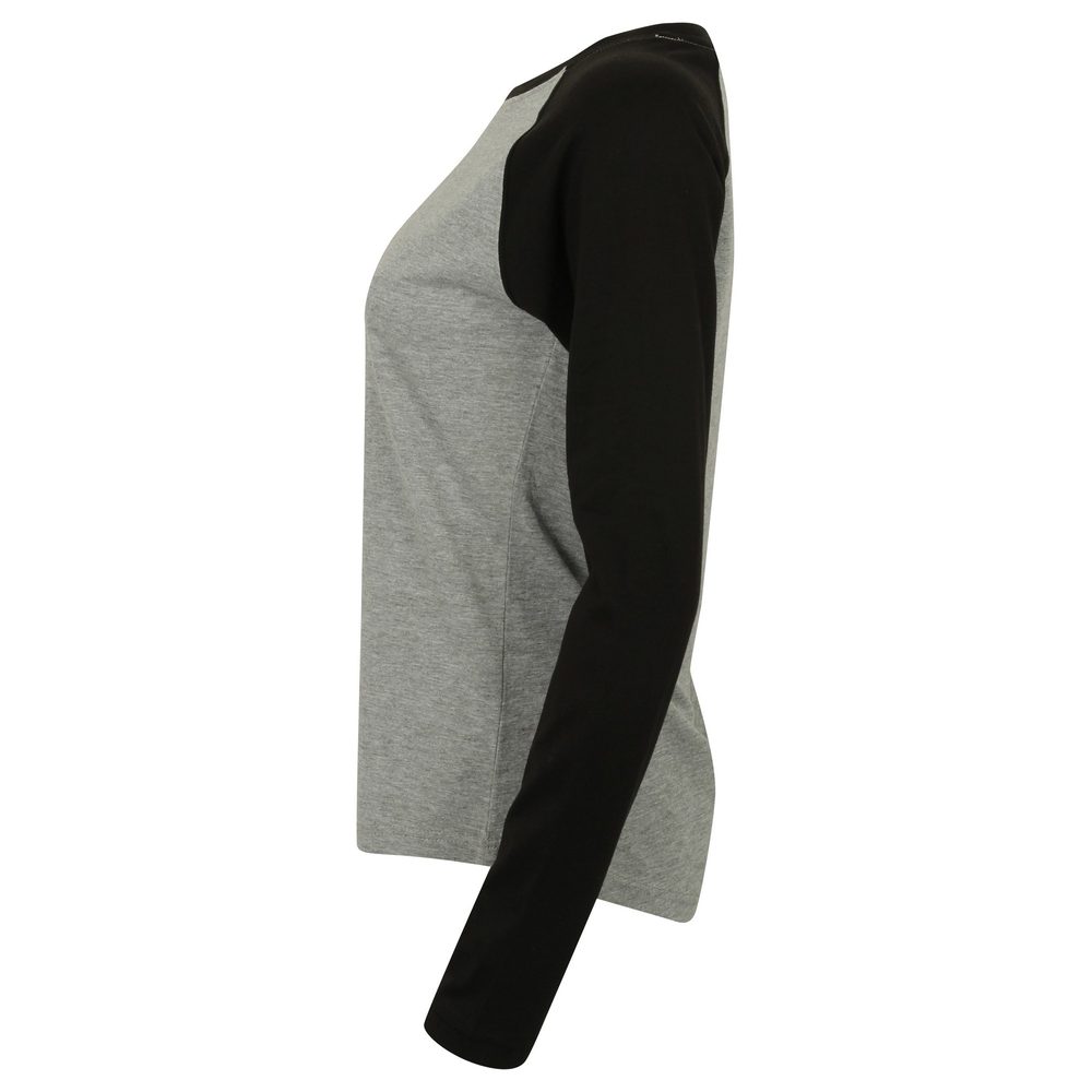 SF (Skinnifit) Dámske dvojfarebné tričko s dlhým rukávom - Biela / tmavomodrá | L