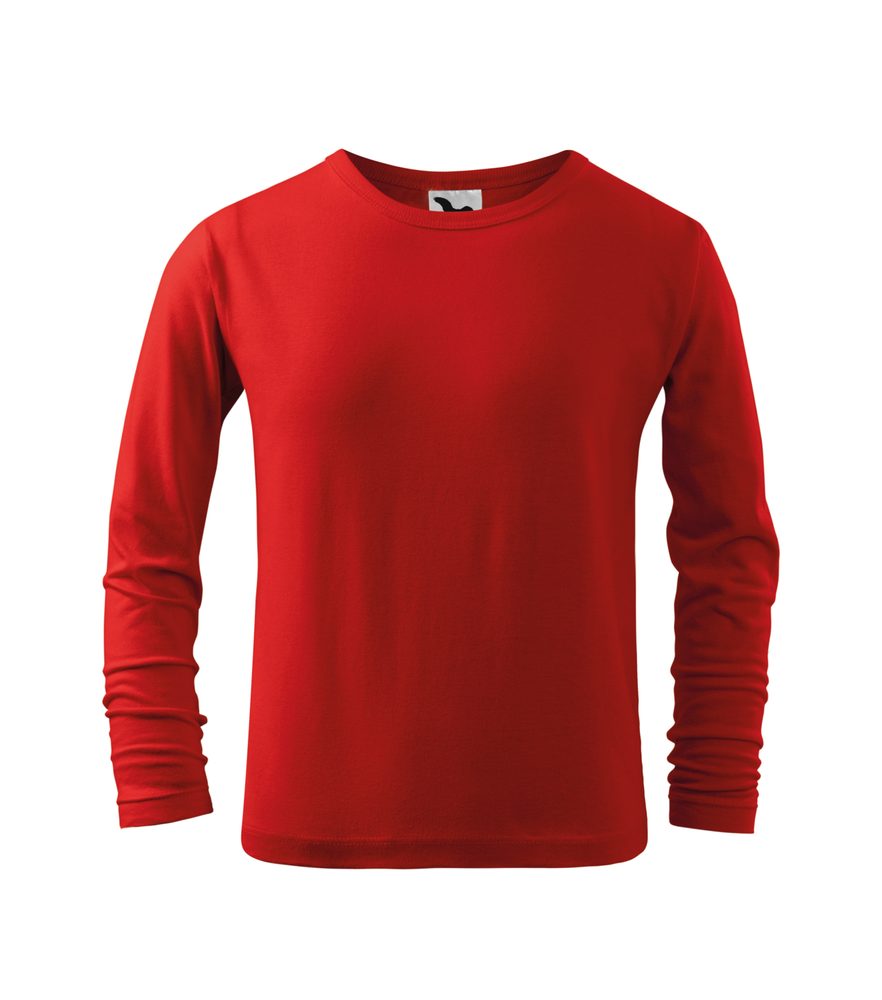 MALFINI Detské tričko s dlhým rukávom Long Sleeve - Červená | 122 cm (6 rokov)