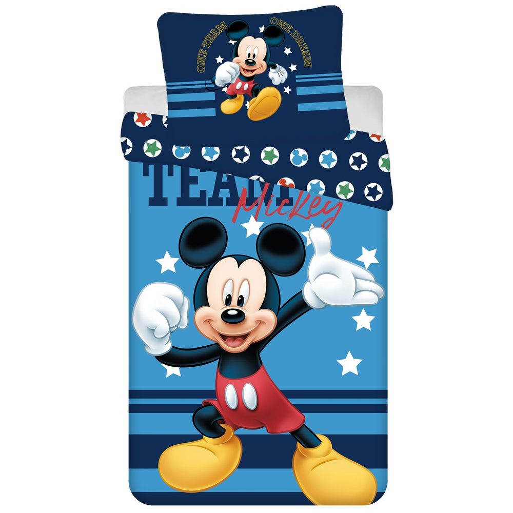 E-shop Jerry Fabrics Obliečky Mickey Teamodrá # 140 x 200 cm / 70 x 90 cm