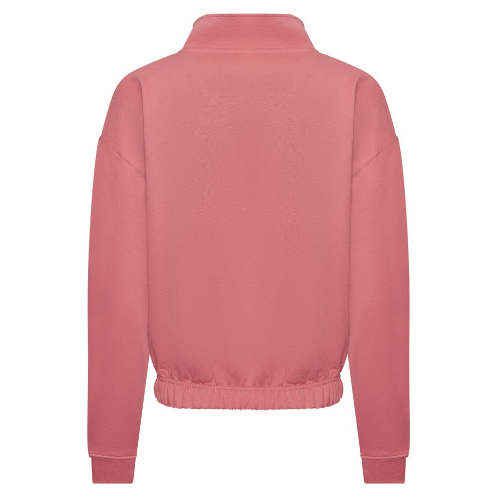 Just Hoods Dámská crop top mikina s krátkým zipem - Dusty rose | S