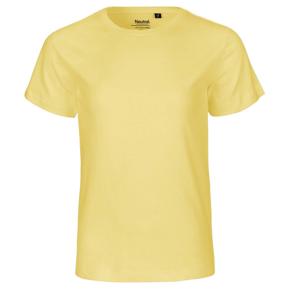 Neutral Dětské tričko s krátkým rukávem z organické Fairtrade bavlny - Dusty yellow | 116/122