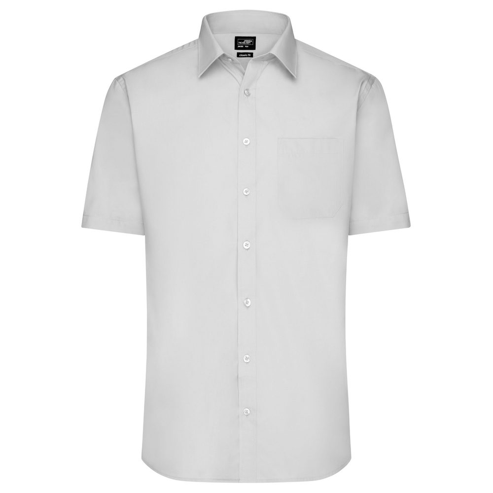 James & Nicholson Pánska košeľa s krátkym rukávom JN680 - Svetlošedá | XL