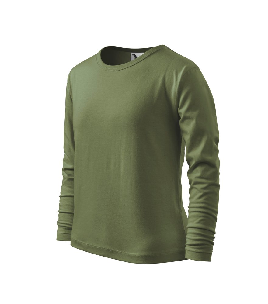 MALFINI Dětské tričko s dlouhým rukávem Long Sleeve - Khaki | 134 cm (8 let)