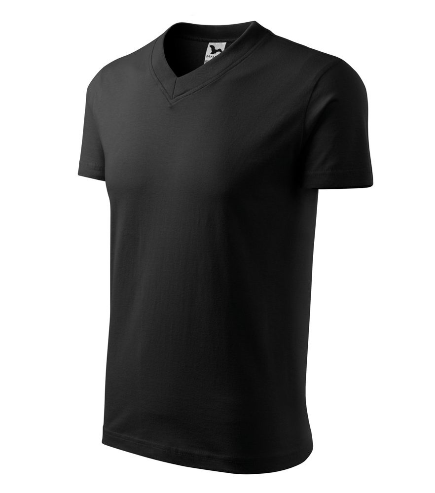 MALFINI Tričko V-neck - Čierna | XL