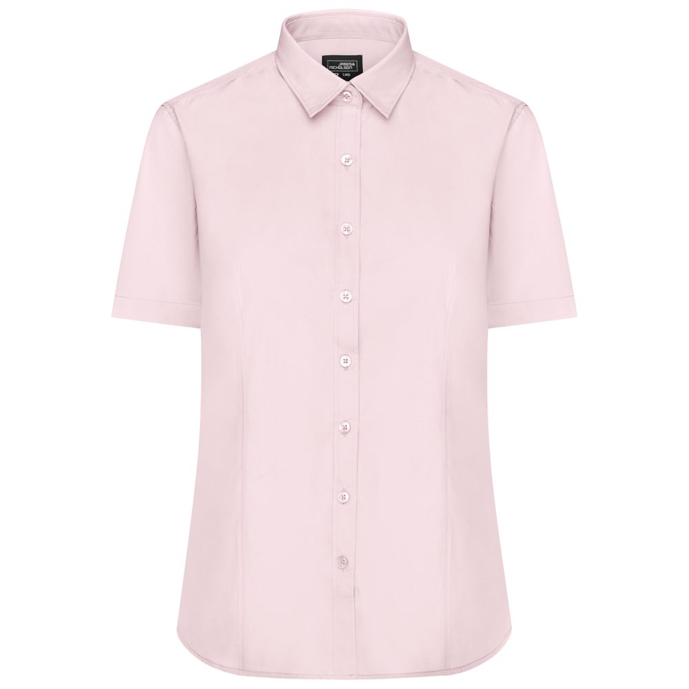 James & Nicholson Dámská košile s krátkým rukávem JN679 - Světle růžová | M