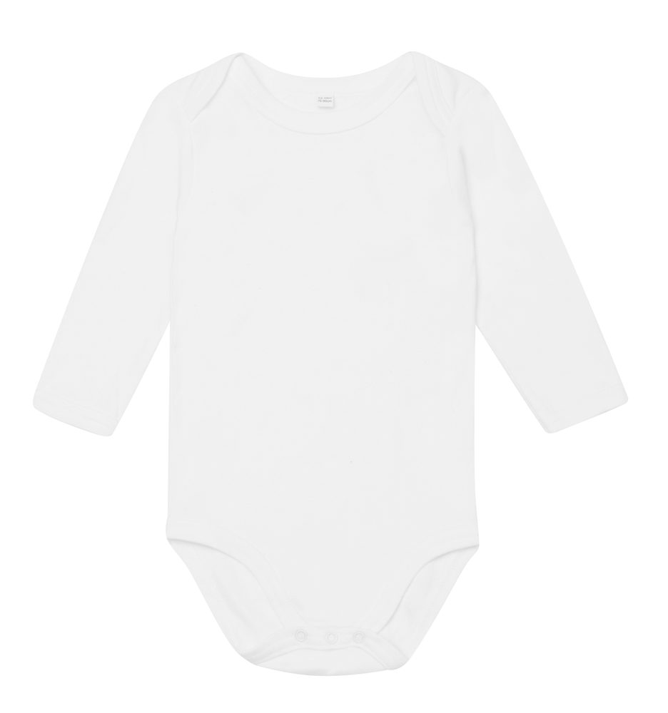 Babybugz Dojčenské body s dlhým rukávom - Biela | 0-3 mesiacov