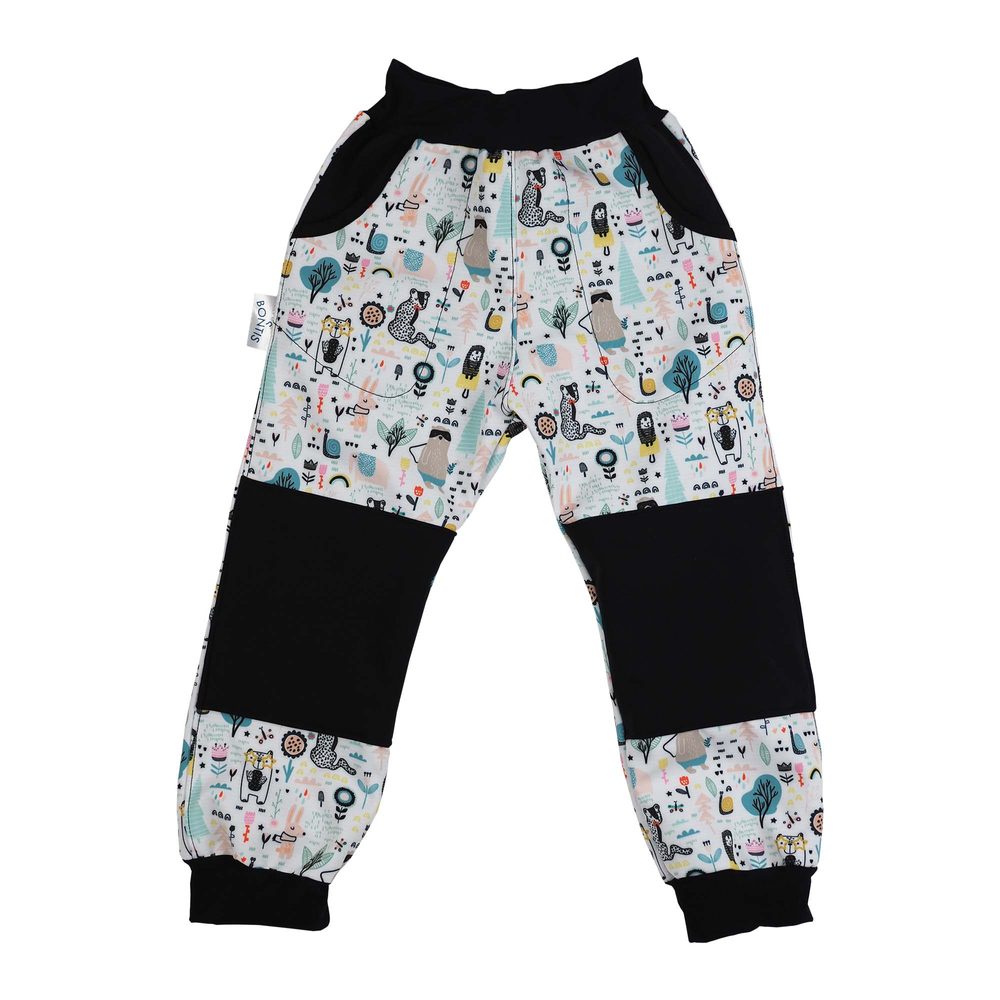 E-shop Bontis Detské softshellové nohavice # Biela / čierna # 104 cm