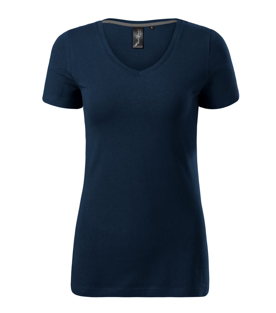 MALFINI Dámske tričko Action V-neck - Námornícka modrá | L
