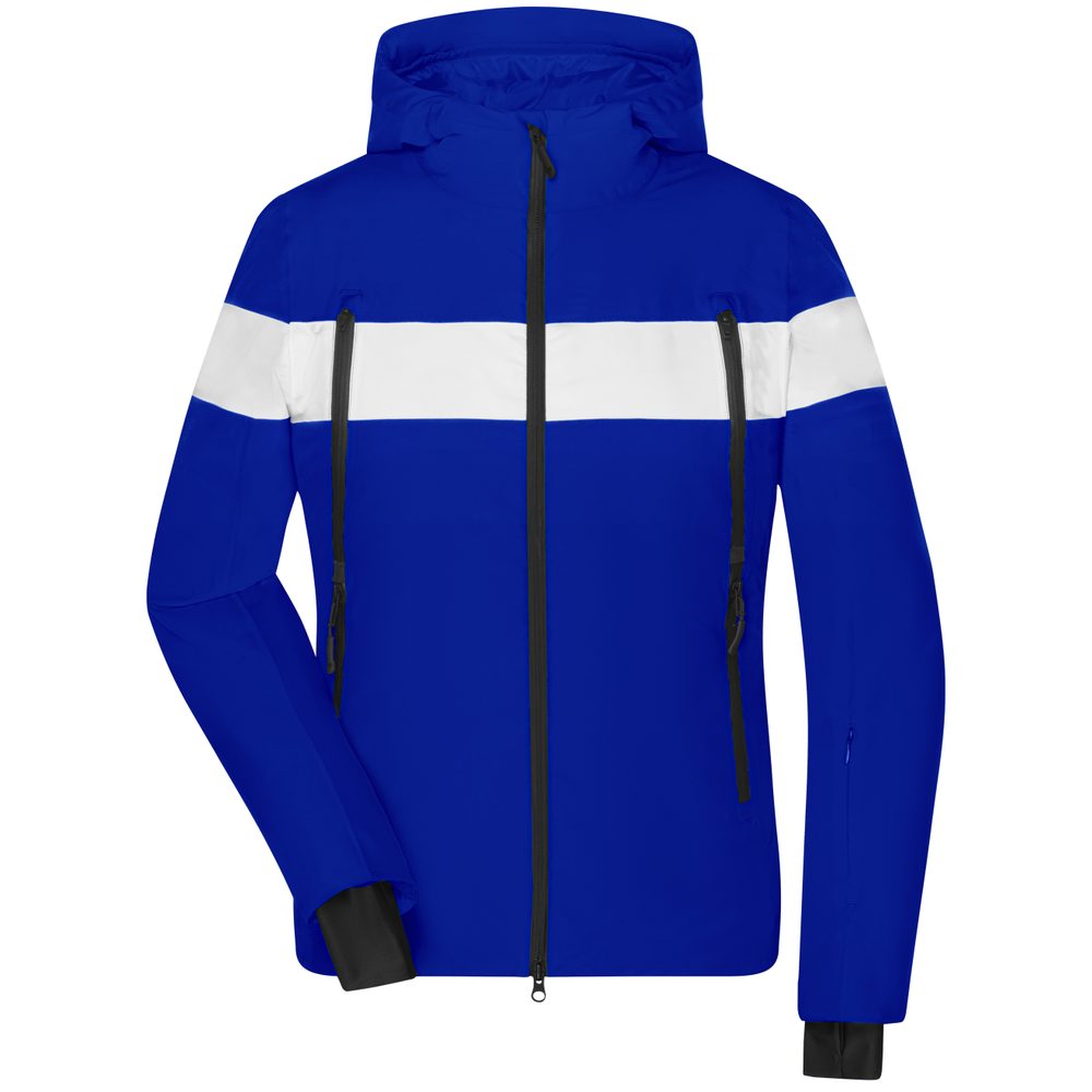 James & Nicholson Dámská sportovní zimní bunda JN1173 - Modrá / bílá | XXL