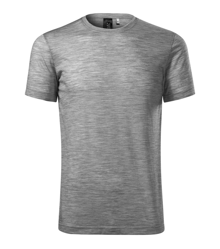 Levně MALFINI Pánské tričko Merino Rise - Tmavě šedý melír