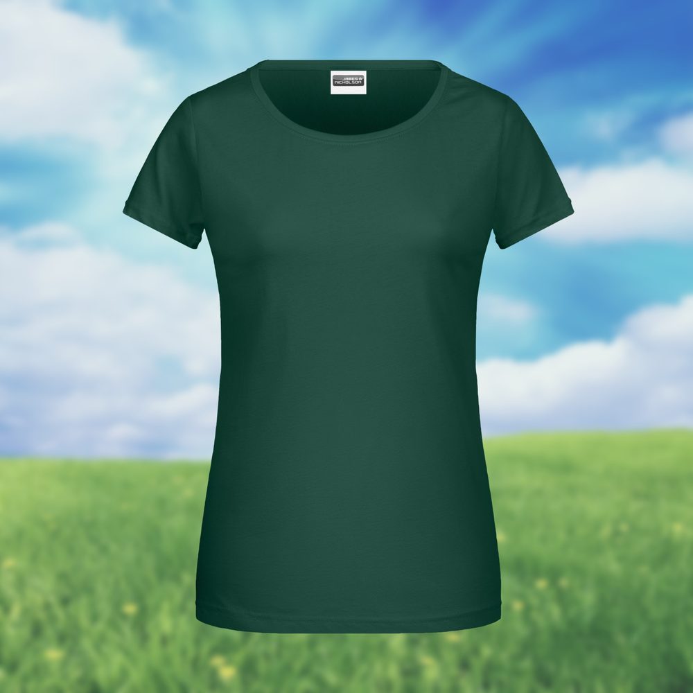 James & Nicholson Klasické dámské tričko z biobavlny 8007 - Žlutozelená | S
