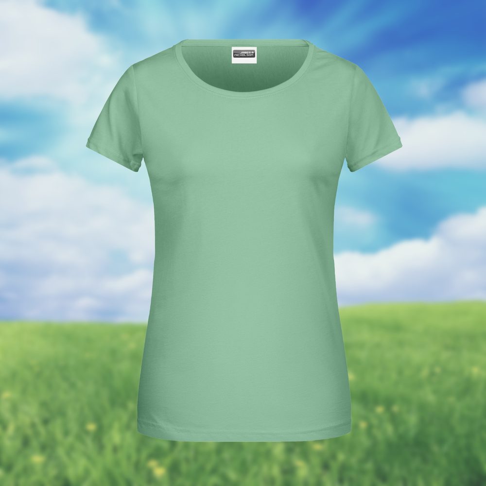 James & Nicholson Klasické dámske tričko z biobavlny 8007 - Nebesky modrá | XL