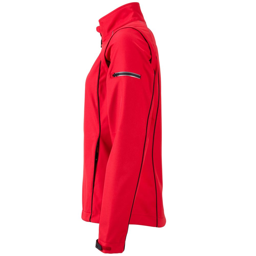 James & Nicholson Dámska softshellová bunda 2v1 JN1121 - Čierna / červená | S