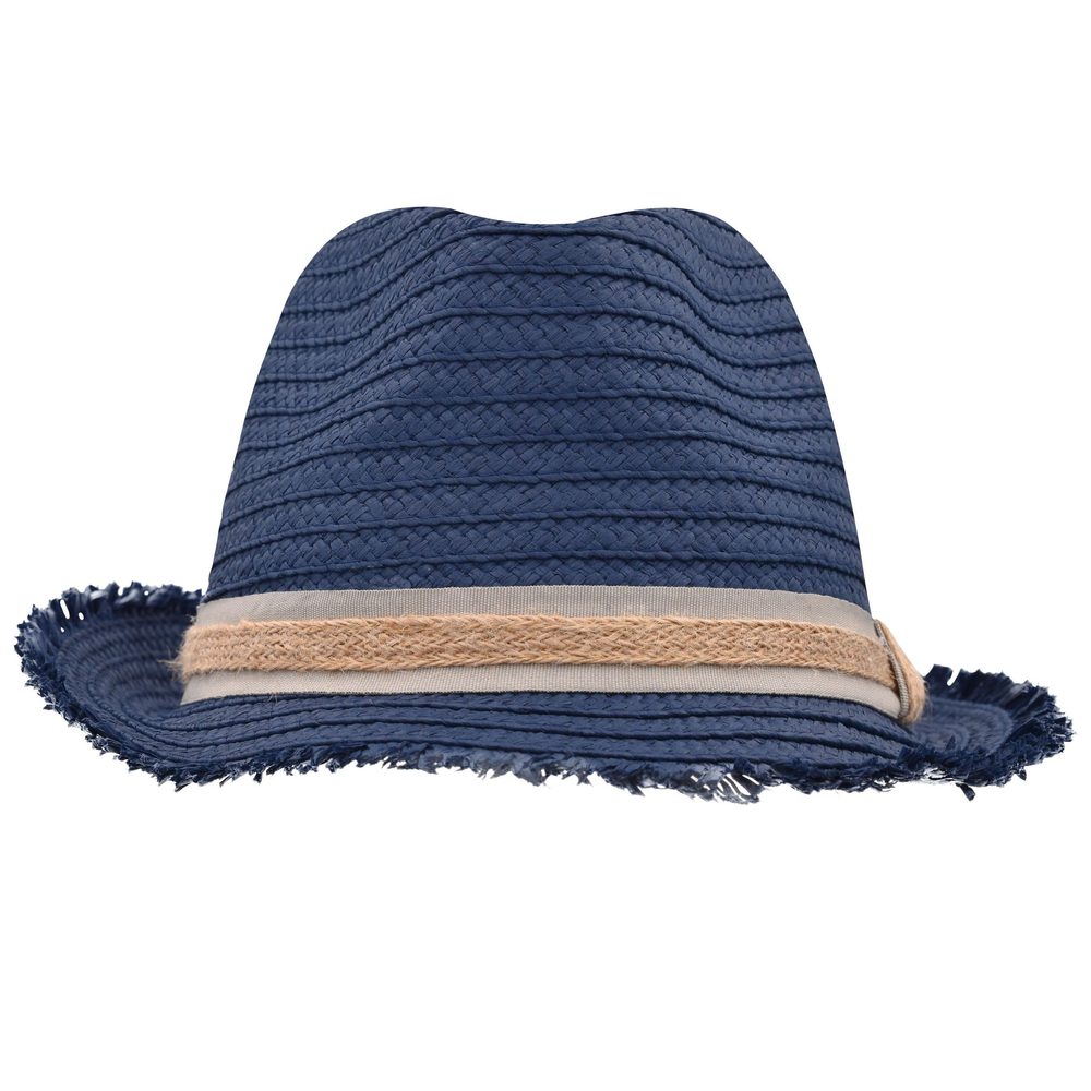 Myrtle Beach Letní slaměný klobouk MB6703 - Džínová / písková | L/XL