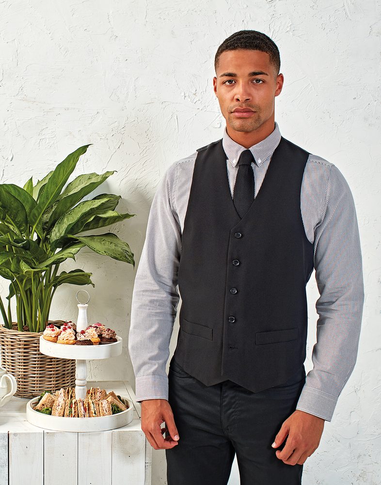 Premier Workwear Pánska vesta so saténovým chrbtom - Čierna | XS