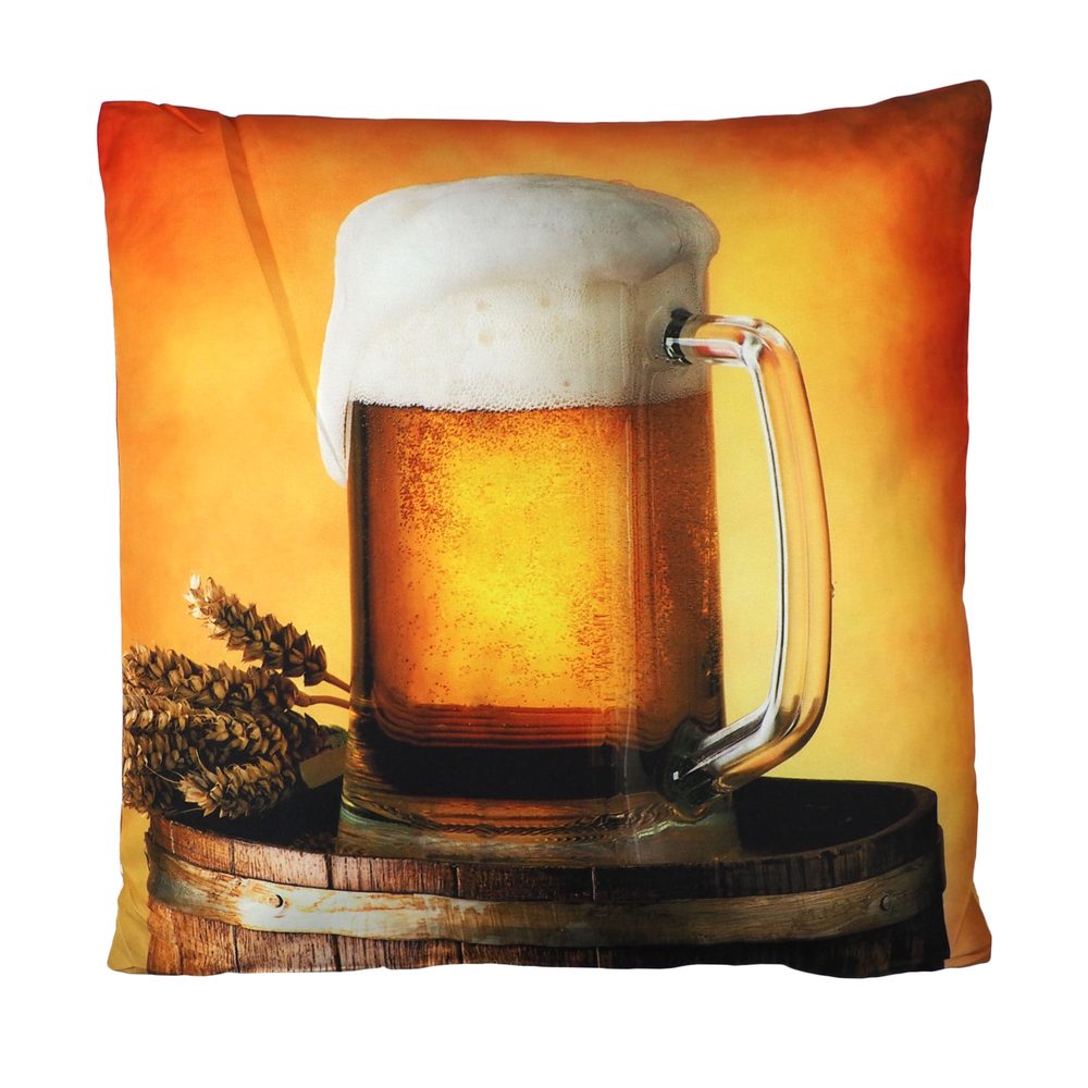 Jerry Fabrics Vankúšik s potlačou - Pivo | 40 x 40 cm