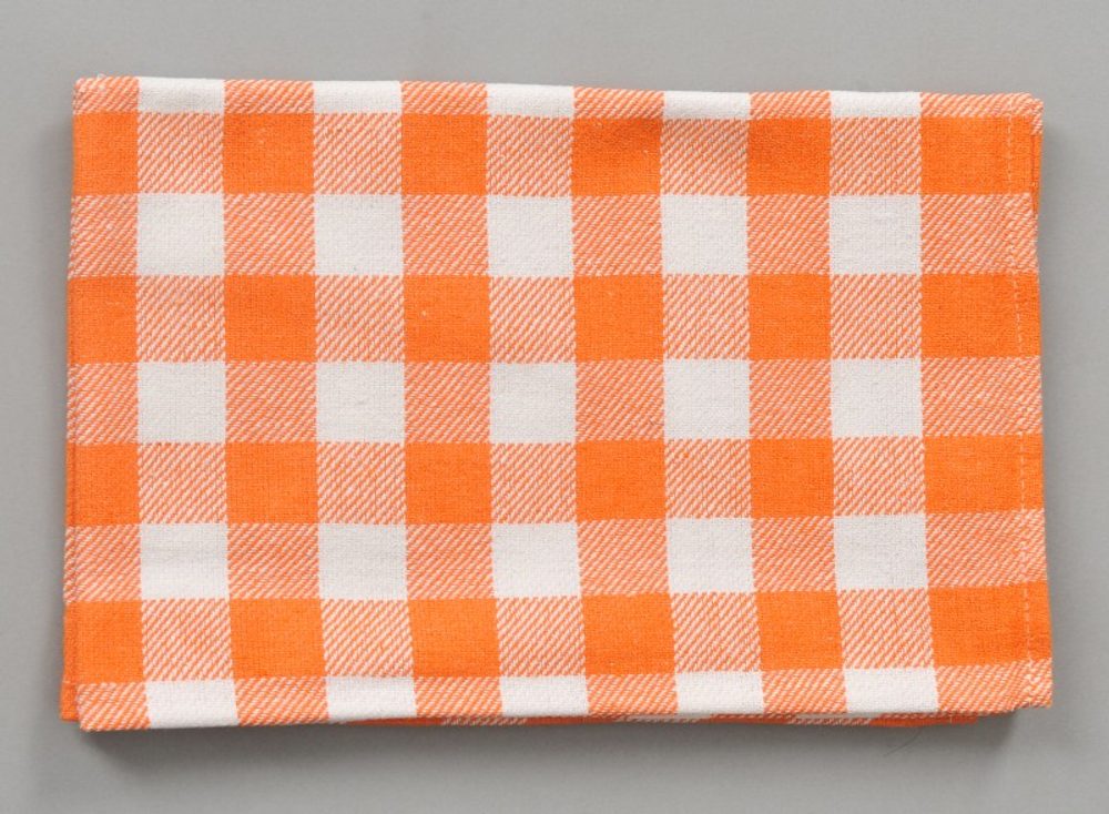 E-shop Dobrý Textil Bavlnená utierka KARIN # Oranžová / biela