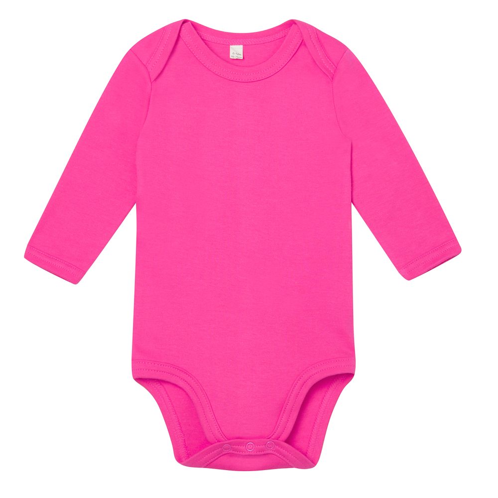 Babybugz Dojčenské body s dlhým rukávom - Fuchsiová | 3-6 mesiacov