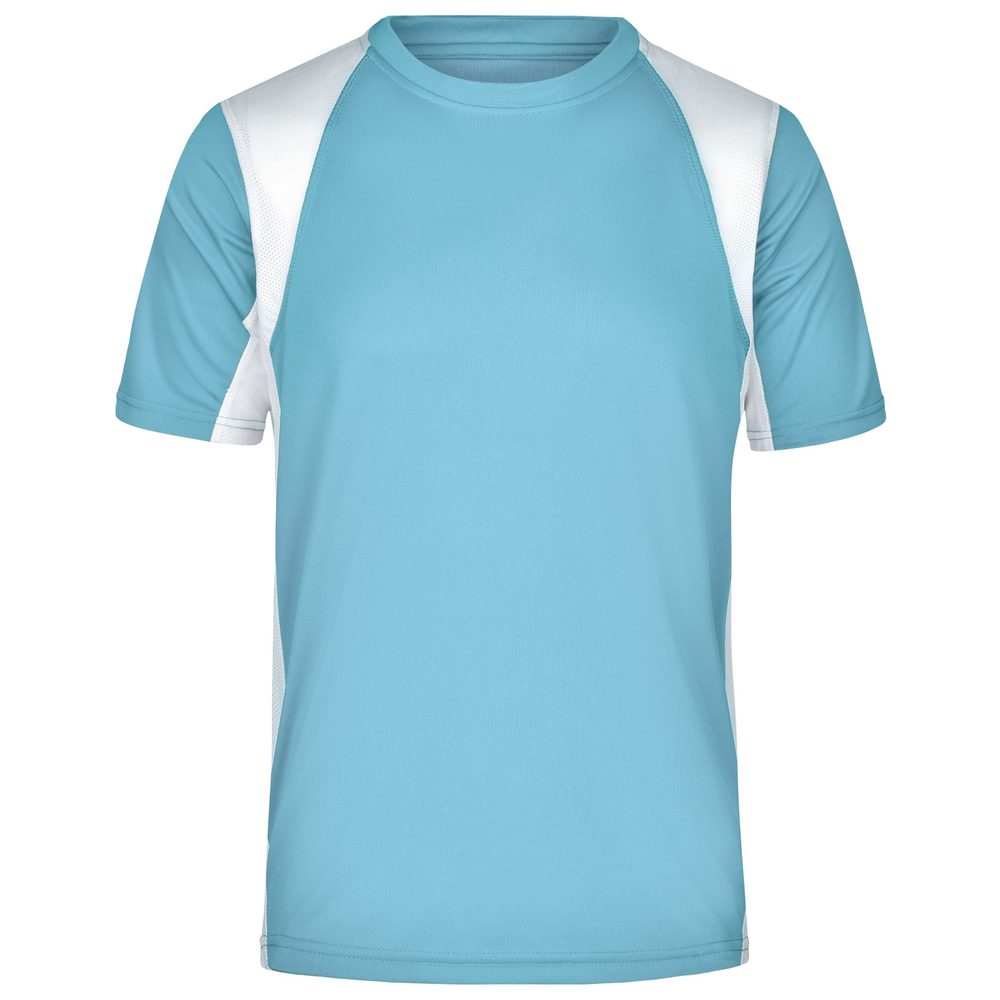 James & Nicholson Pánské sportovní tričko s krátkým rukávem JN306 - Ocean / bílá | L