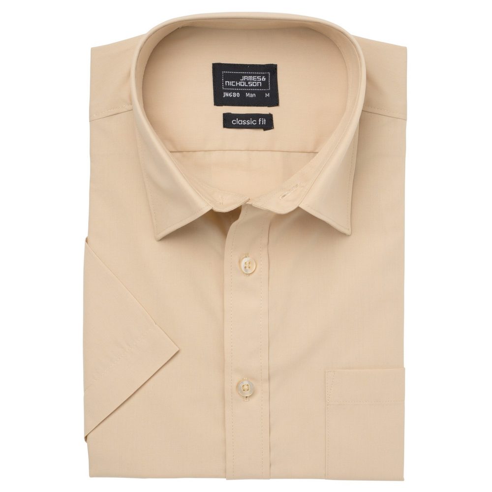 James & Nicholson Pánská košile s krátkým rukávem JN680 - Tomato | XL