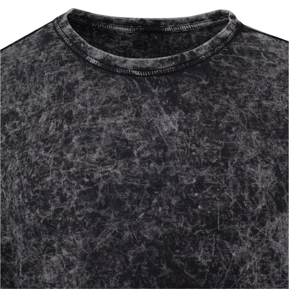 Build Your Brand Pánské tričko Acid Washed - Tmavě šedá / bílá | XXXXL