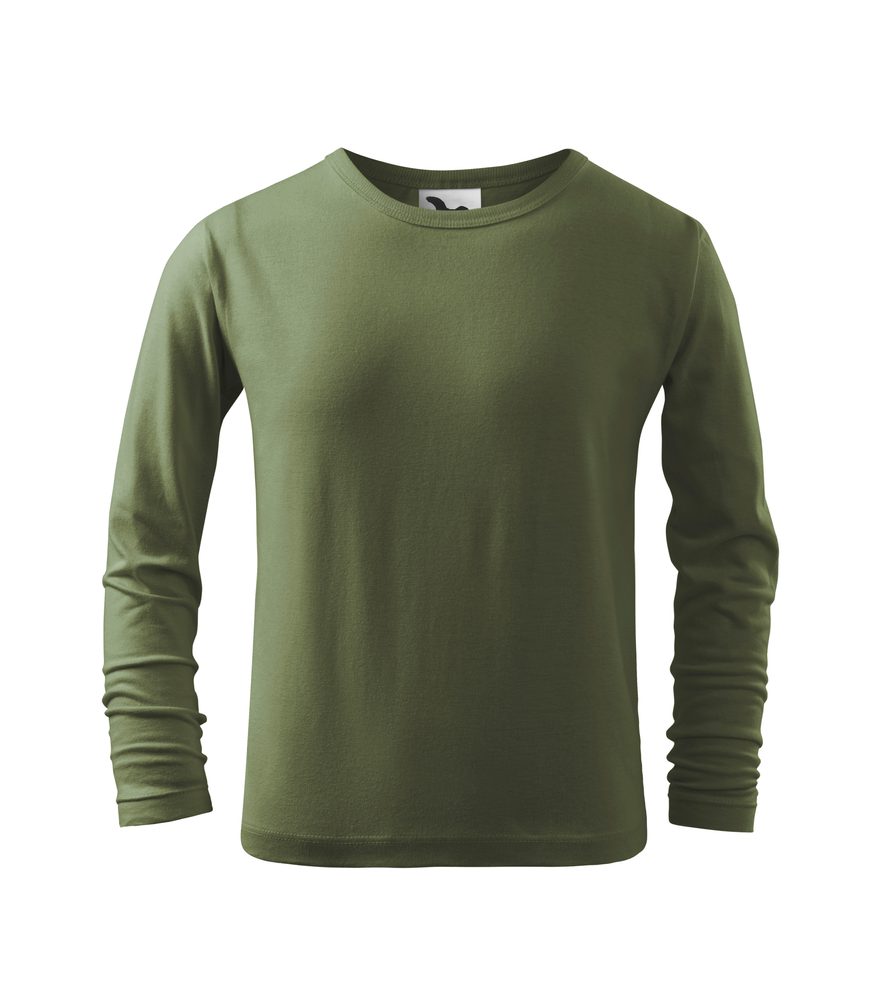 MALFINI Detské tričko s dlhým rukávom Long Sleeve - Khaki | 146 cm (10 rokov)