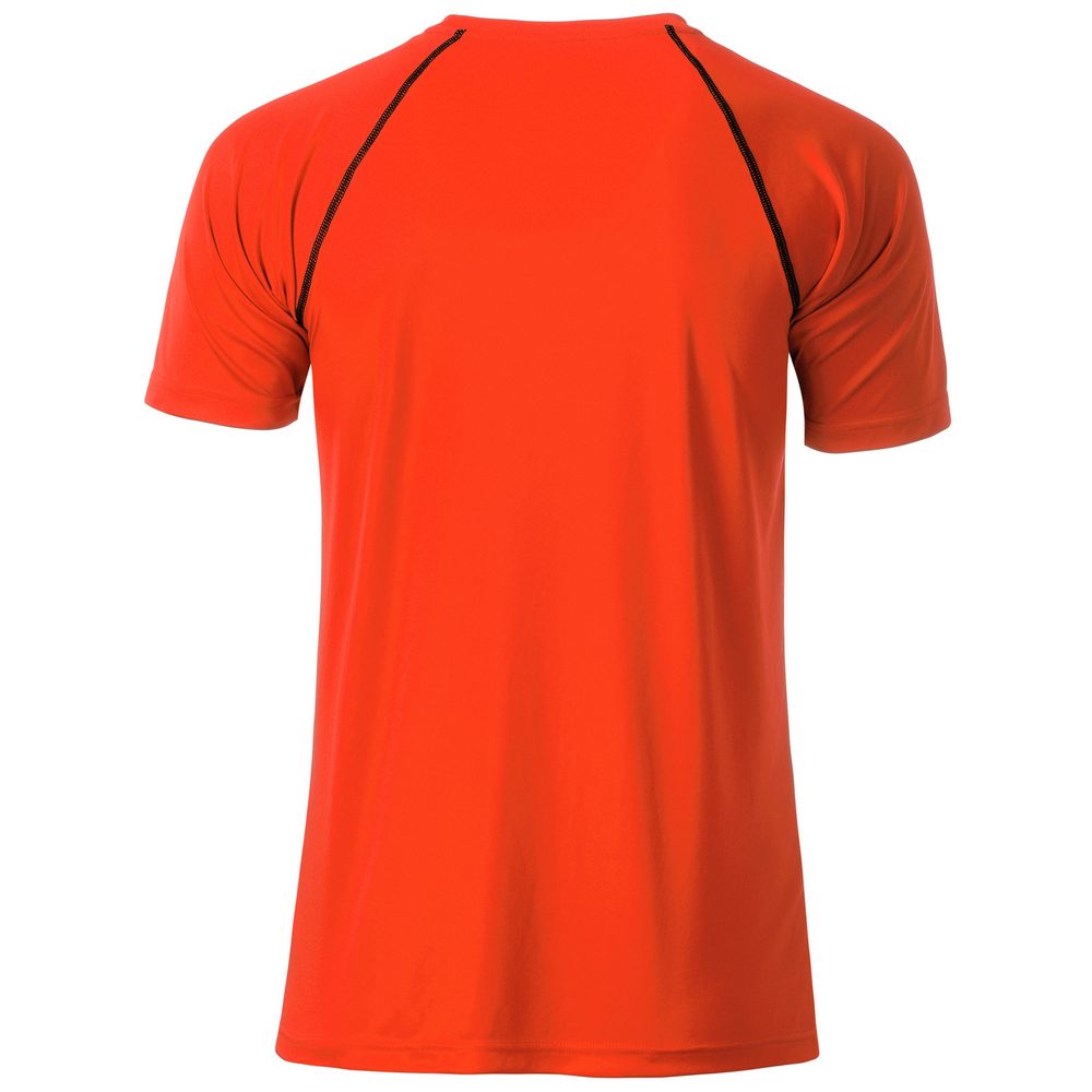 James & Nicholson Pánské funkční tričko JN496 - Červený melír / titanová | XXL