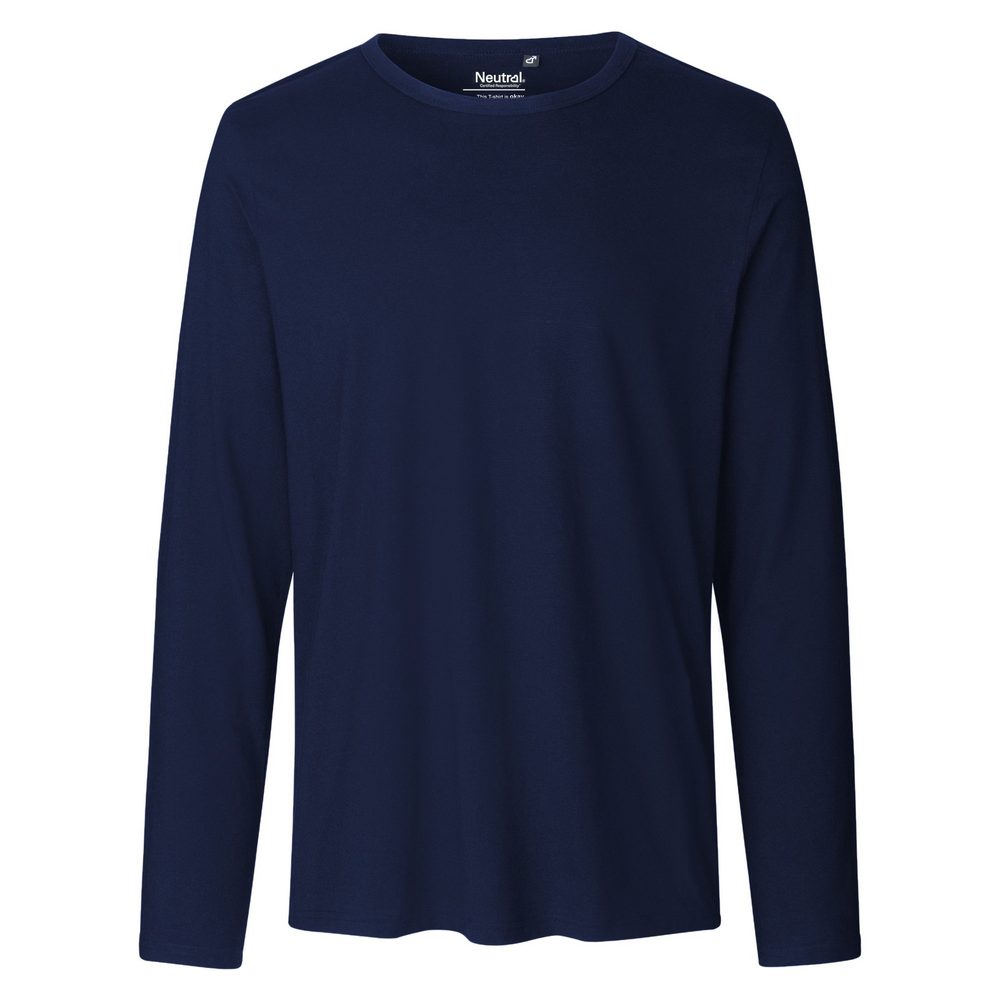Neutral Pánské tričko s dlouhým rukávem z organické Fairtrade bavlny - Námořní modrá | XXXXL