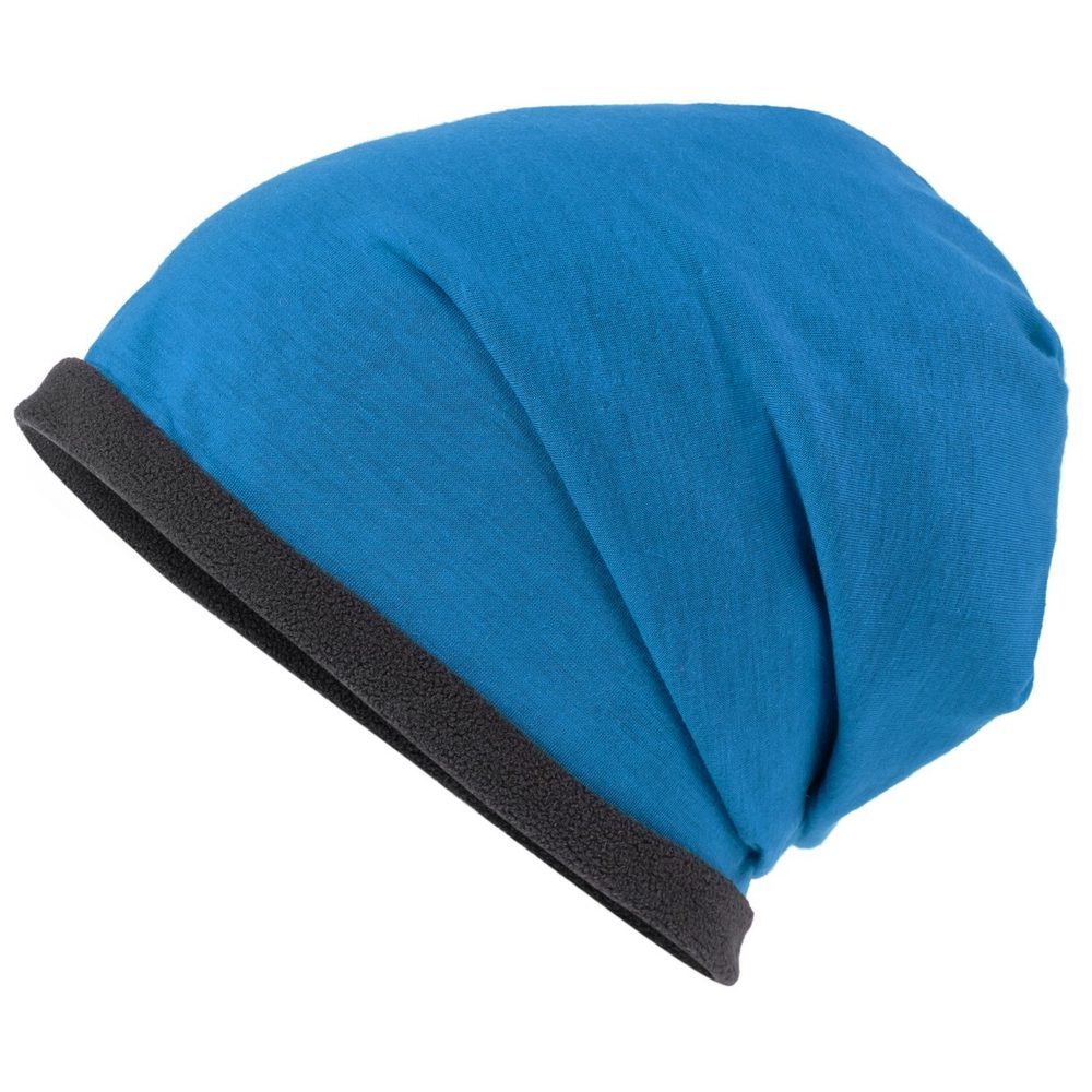 Myrtle Beach Čepice Single Beanie MB7131 - Jasně modrá / tmavě šedá