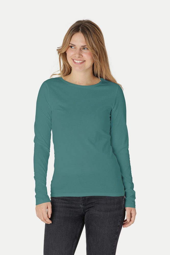 Neutral Dámské tričko s dlouhým rukávem z organické Fairtrade bavlny - Světle modrá | XS